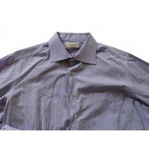 Servatelli Mens Button Up Pastel Purple Striped Shirt No Tag M? Made in USA VTG